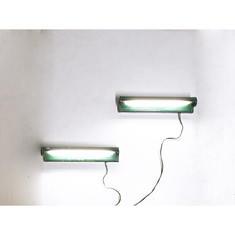 Pair of mid-century industrial wall lamps for AGI - 1930s