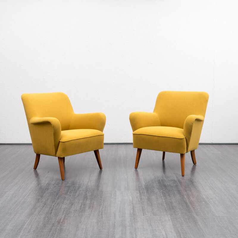 Mid-century reupholstered ball chairs - 1950s