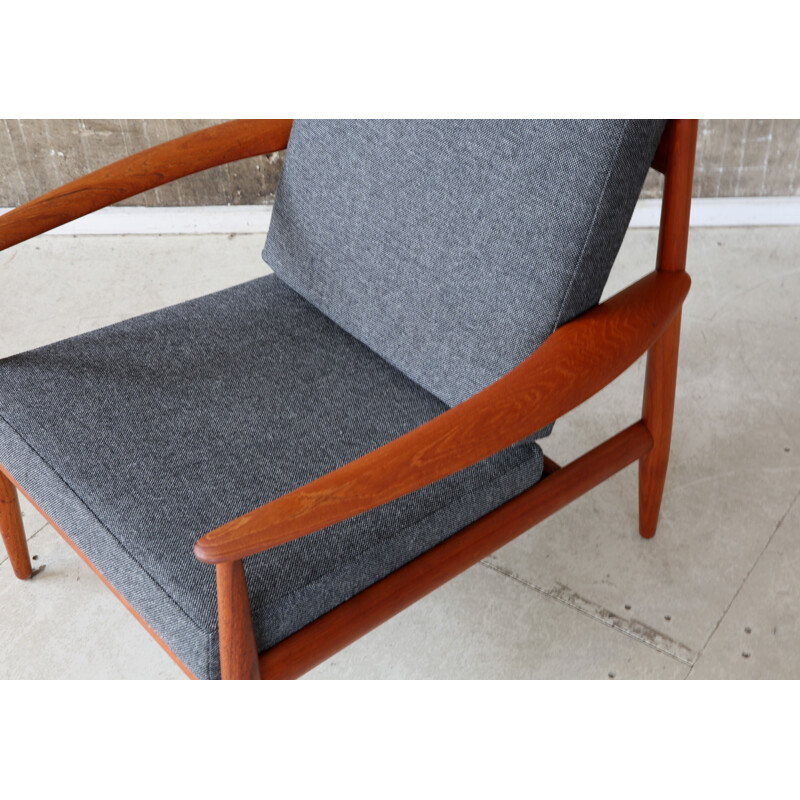 Vintage grey chair by Grete Jalk for Sessel France - 1960s