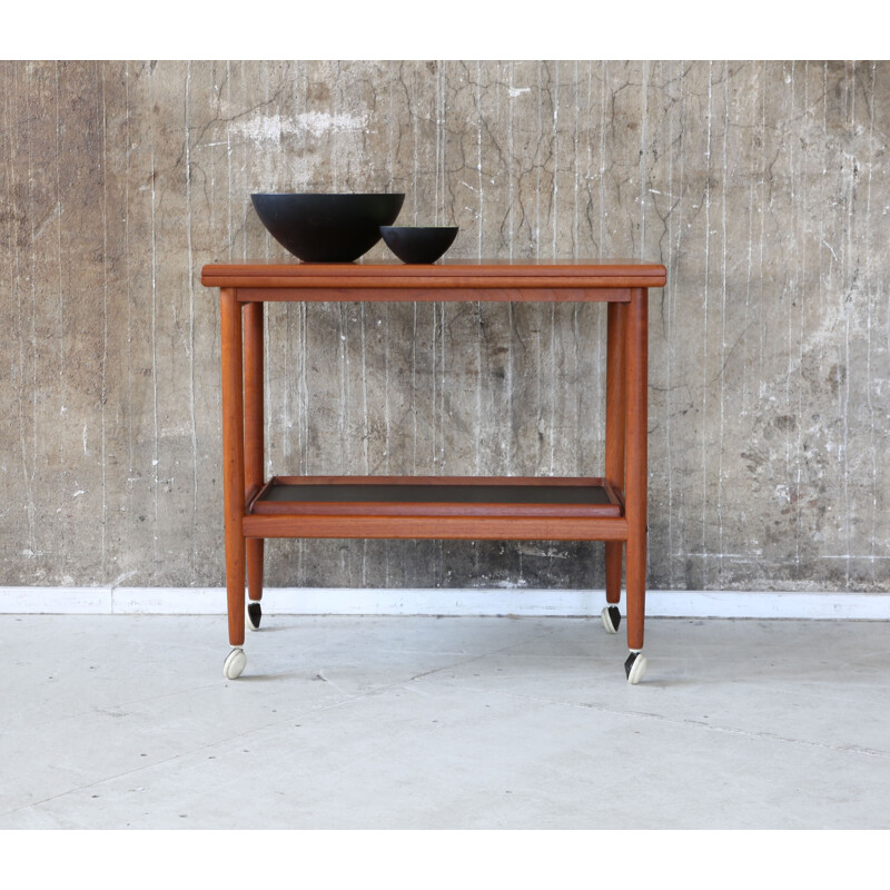 Vintage Scandinavian Teak Serving Cart by Poul Hundevad - 1960s