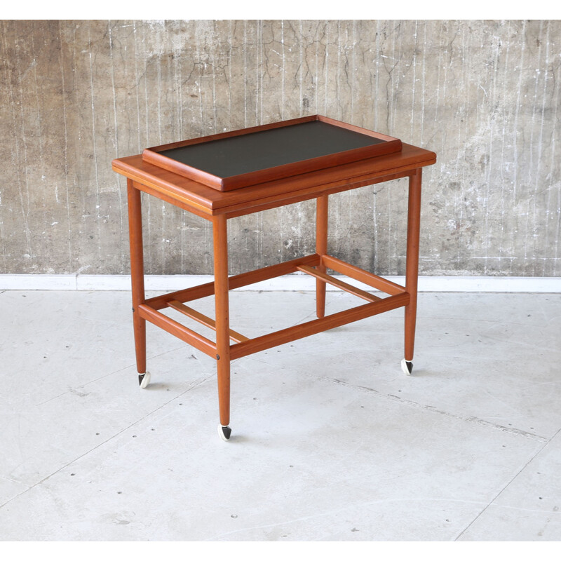 Vintage Scandinavian Teak Serving Cart by Poul Hundevad - 1960s