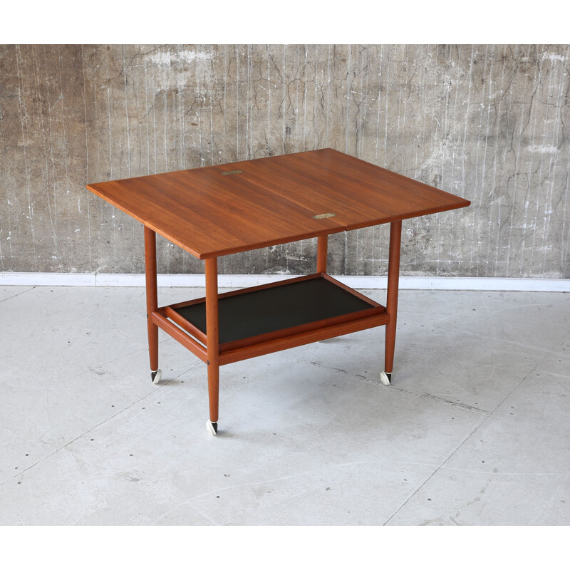 Vintage Scandinavian Teak Serving Cart by Poul Hundevad - 1960s