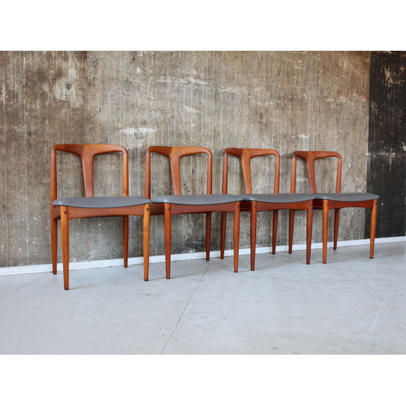 Lot de 4 Chaises à repas en teck "Juliana" vintage de Johannes Andersen pour Uldum Møbelfabrik - 1960