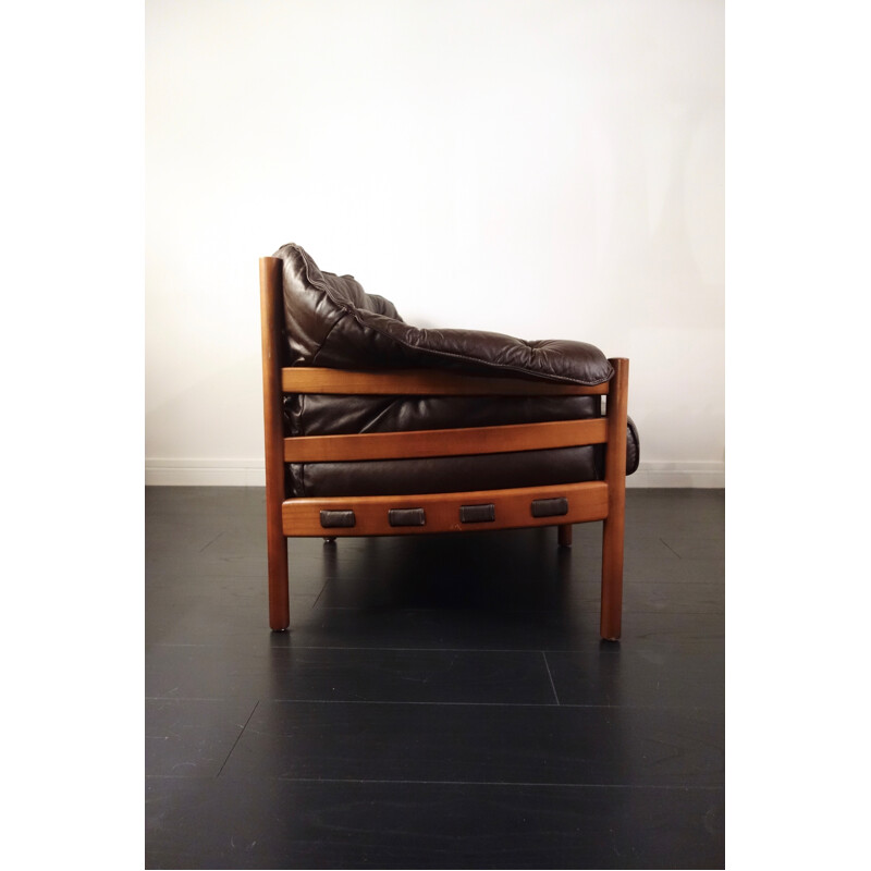 Canapé 2 places en cuir vintage d'Arne Norell pour Coja - 1960