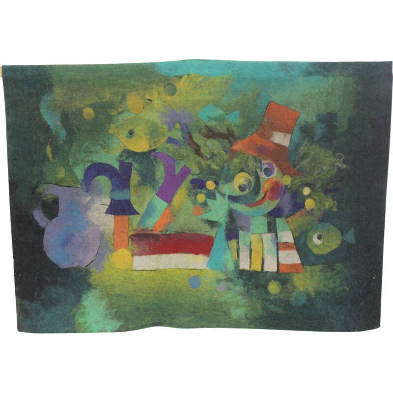 Design Abstract Wall Tapestry by Antonin Kybal  - 1980s