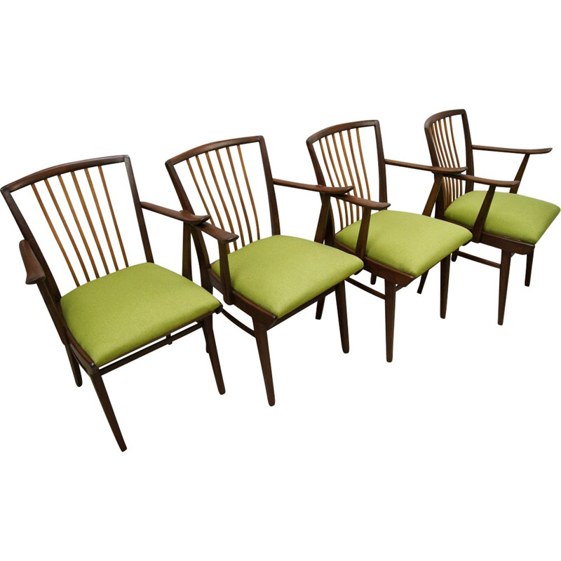 Set of 4 German Chairs by Karl Nothhelfer for Kuhlmann & Lalk - 1970s