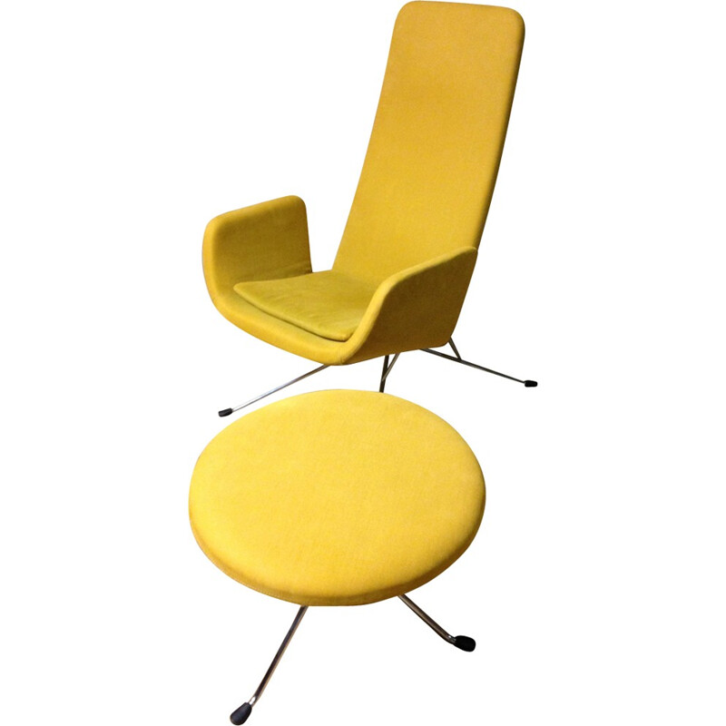 Milord Vintage Lounge Chair & Footstool by Alfredo Häberli for Zanotta