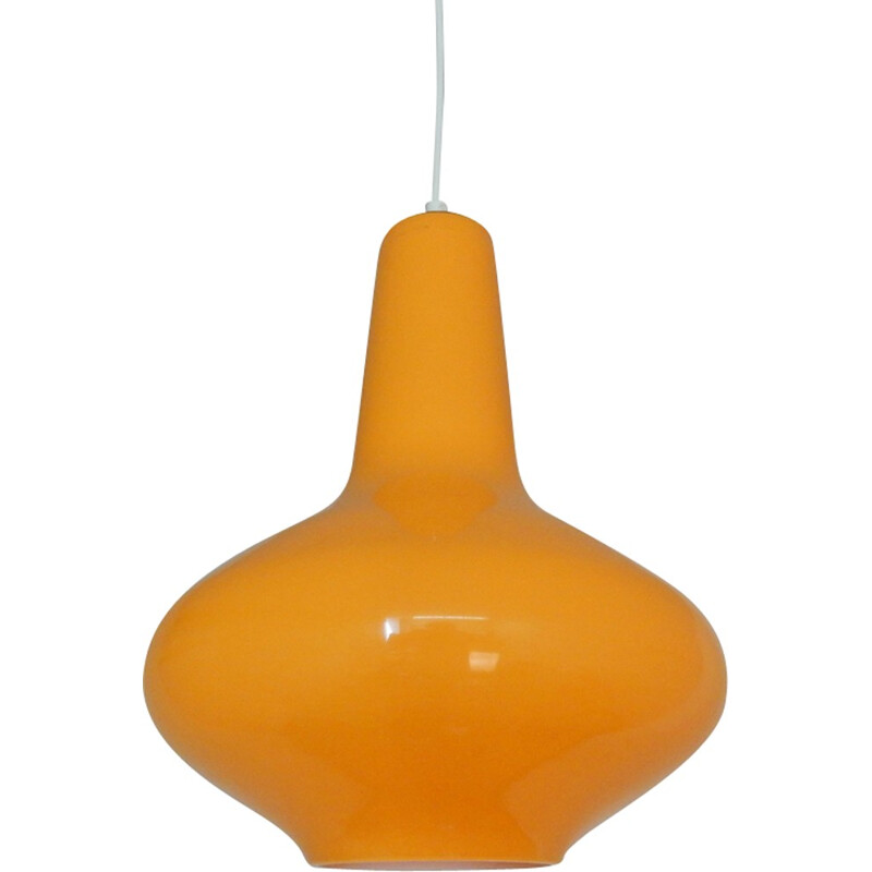 Orange Italian Glass Pendant Light by Massimo Vignelli for Venini - 1960s