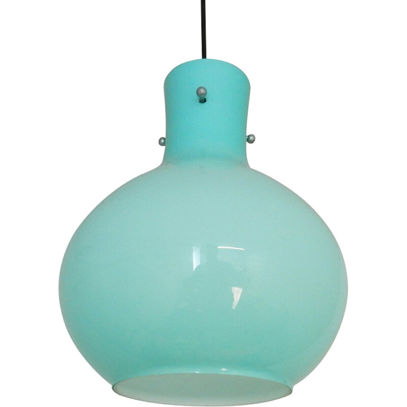 Vintage Italian Blue Glass Pendant Light - 1960s