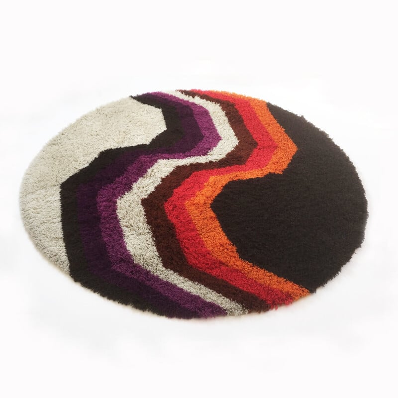 Vintage modernist rya rug by Desso - 1970s