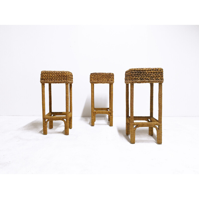 Suite of 3 vintage stools - 1950s