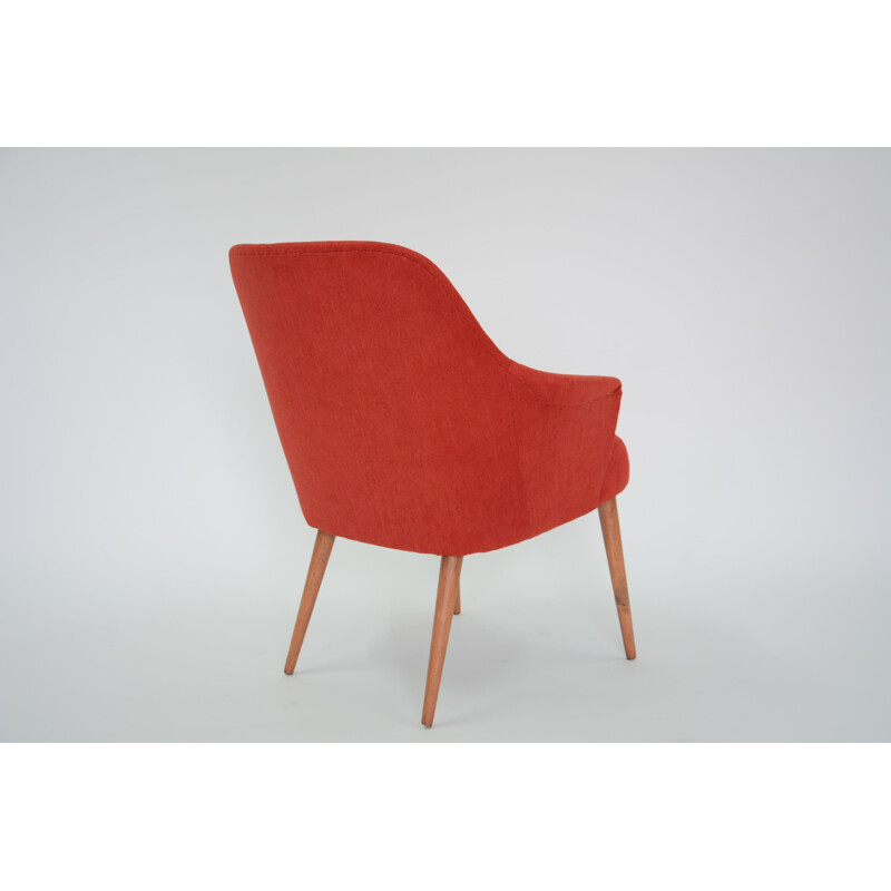 Red vintage german tulip armchair - 1960s