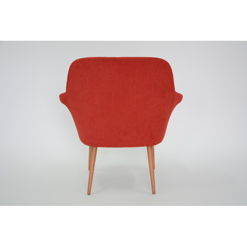 Red vintage german tulip armchair - 1960s