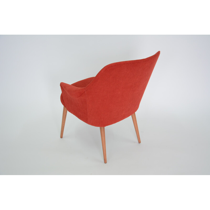 Fauteuil tulipe rouge vintage d'ex-RDA - 1960