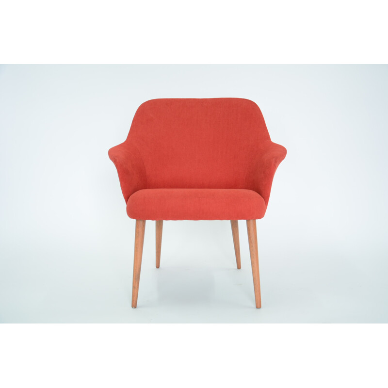 Red vintage german tulip armchair - 1960s