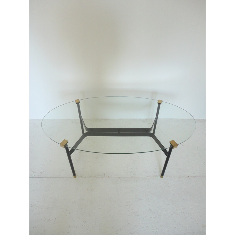 Coffee Table in metal, brass, bronze, Gerard GUERMONPREZ - 1960s
