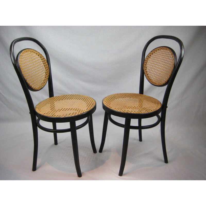 Set of 2 vintage curved beech chairs - 1930s