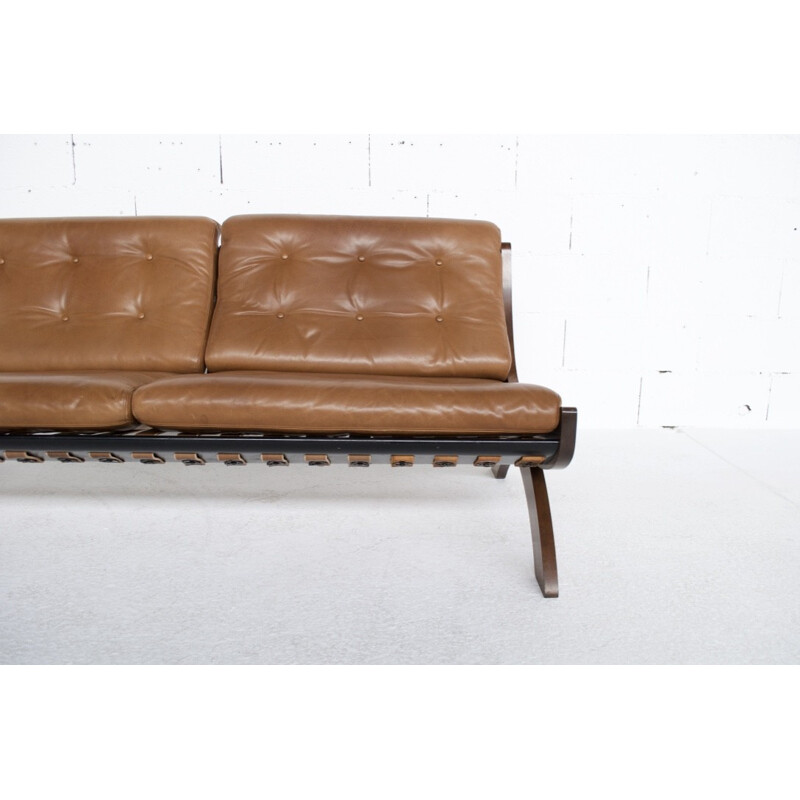 CD1 walnut and leather sofa by Marco Comolli - 1960s