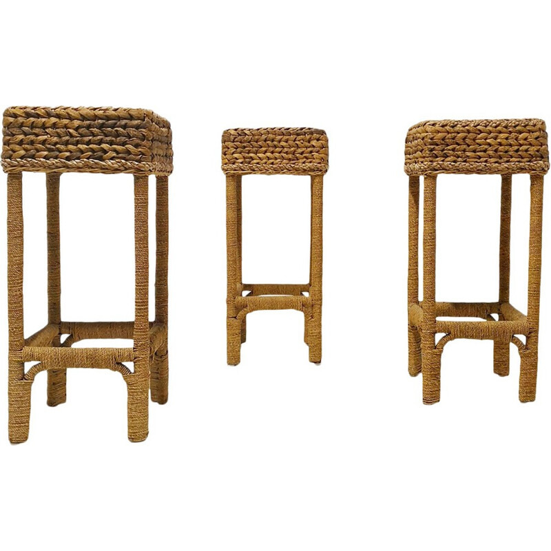 Suite of 3 vintage stools - 1950s