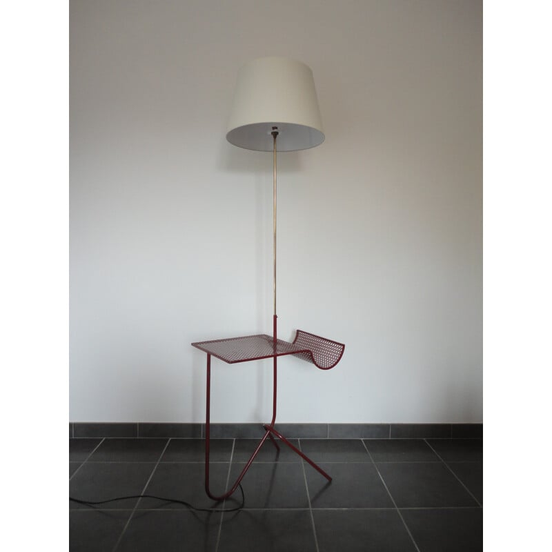 Floor lamp with 3 feets in metal and brass - 1950s