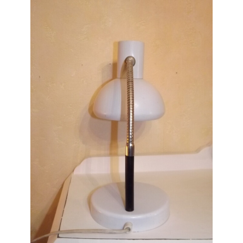 Flexible articulated mid-century metal desk lamp white - 1950s