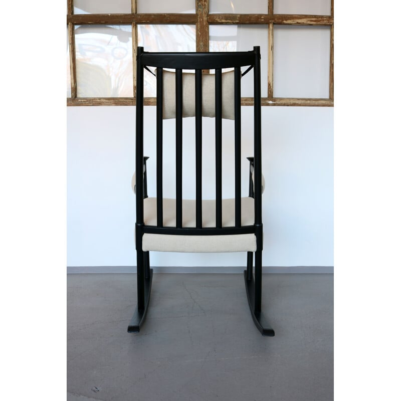 Mid-century Scandinavian Black Painted Rocking Chair - 1960s 