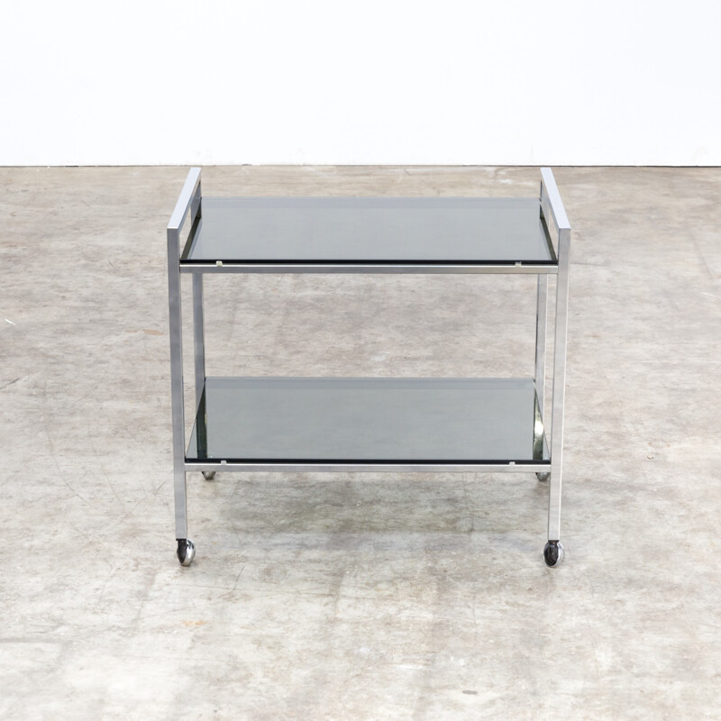 Mid century metal and glass serving trolley - 1960s