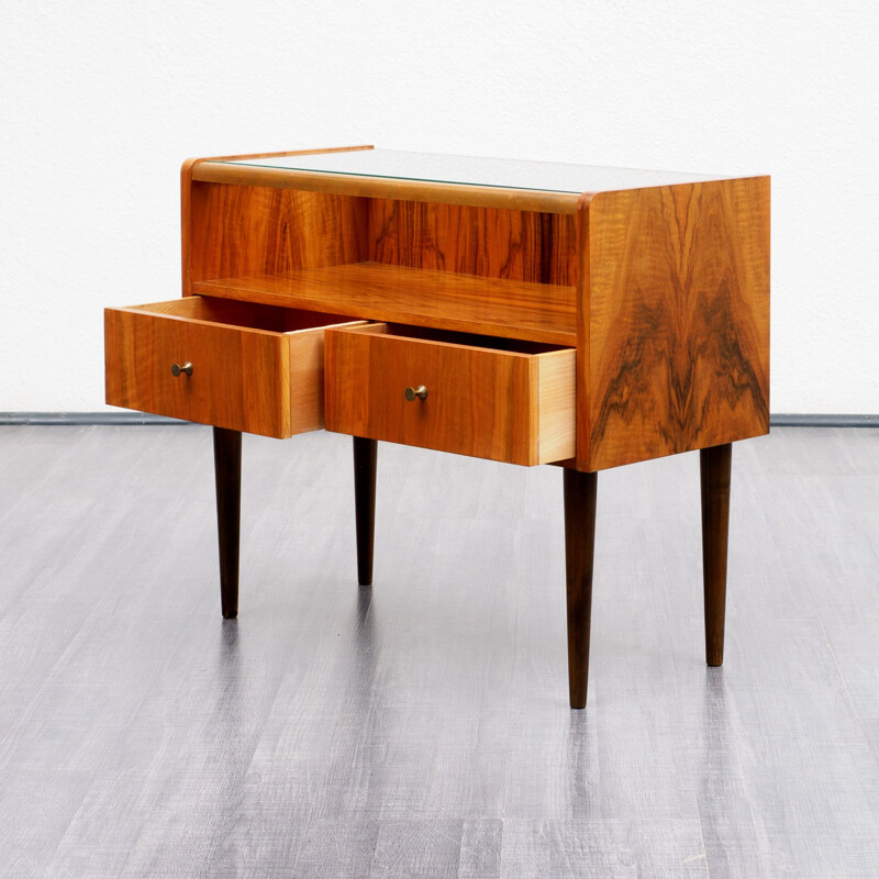 Small mid-century dresser in caucasian walnut - 1960s