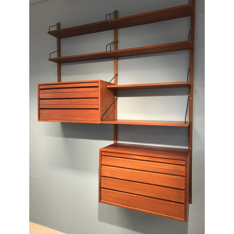 Mid-century teak wall unit by Poul Cadovius - 1960s