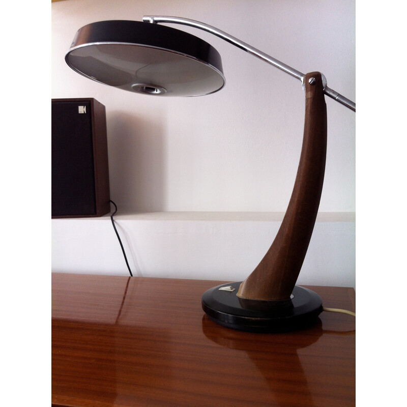 Black desk lamp, manufacturer FASE - 1960s