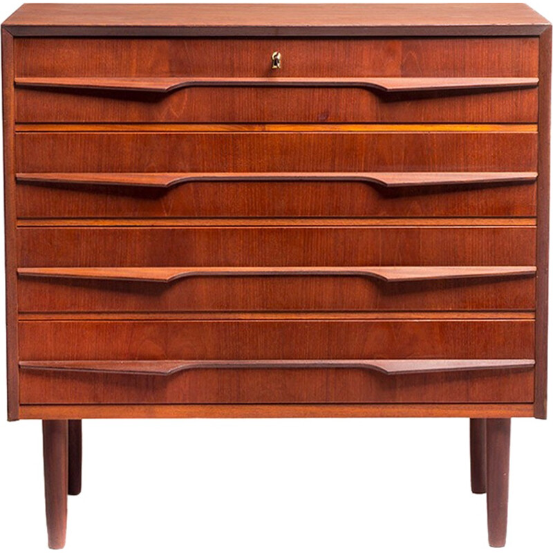 Mid-Century teak Danish chest of drawers with geometric handles - 1960s