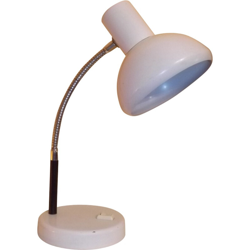 Flexible articulated mid-century metal desk lamp white - 1950s