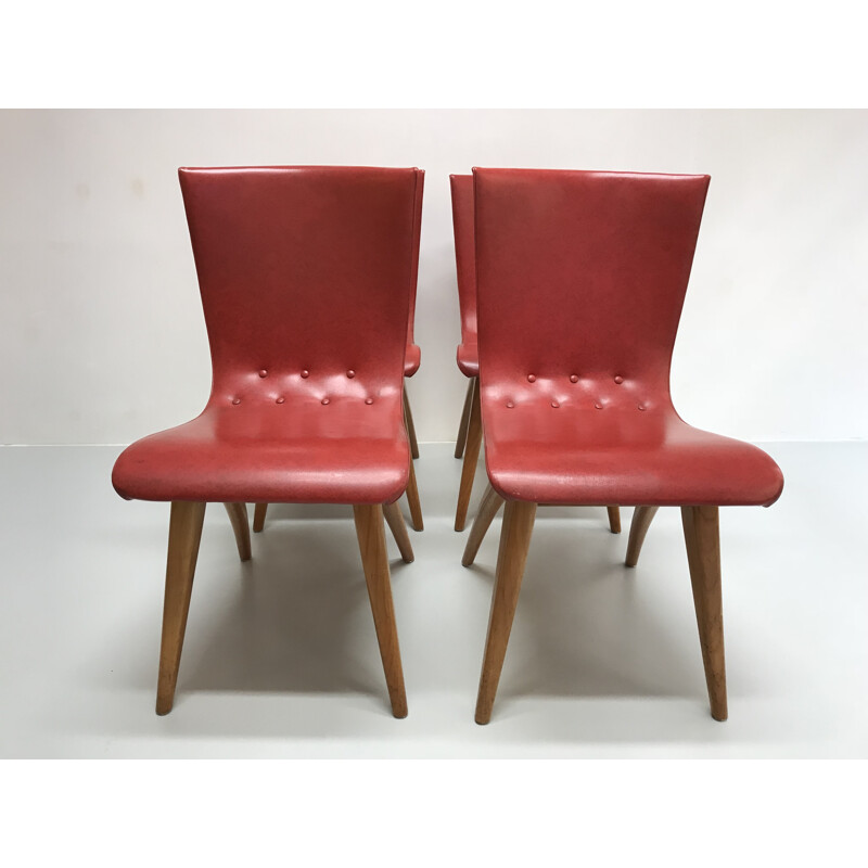 Suite de quatre chaises vintage hollandaises - 1960