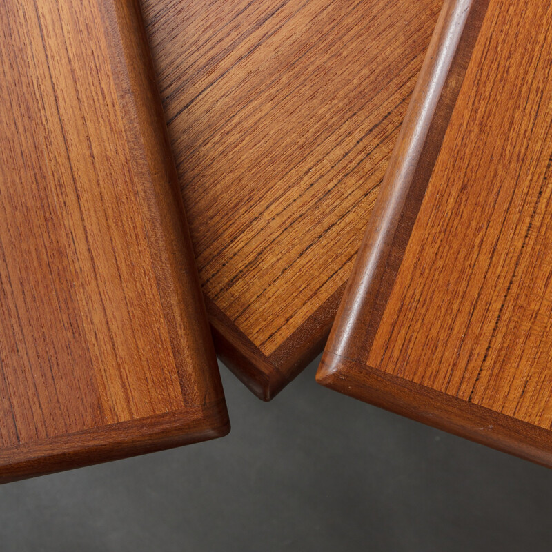 Set of 3 mid-century teak nesting tables - 1960s