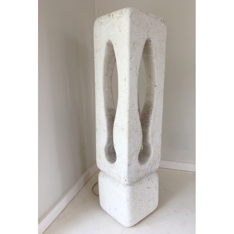 Mid-century Carved stone lamp - 1970s