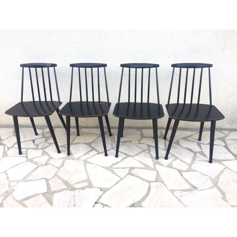 Set of 4 Mid-century Scandinavian chairs by Folke Palsson - 1960s