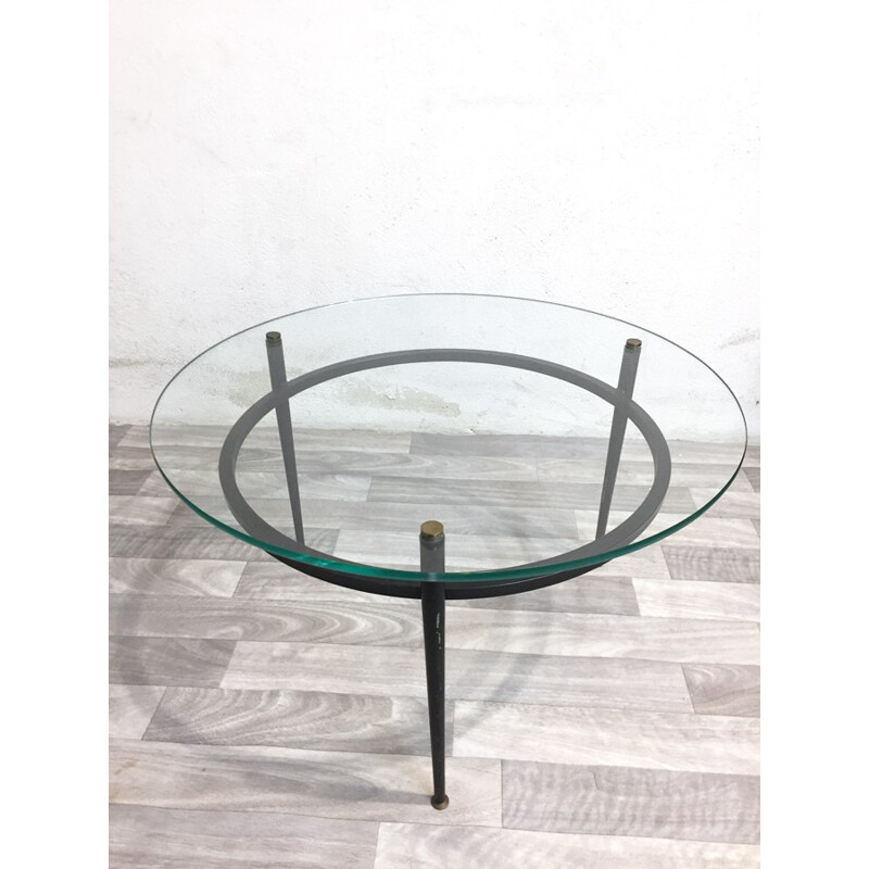 Vintage glass tripod table - 1960s