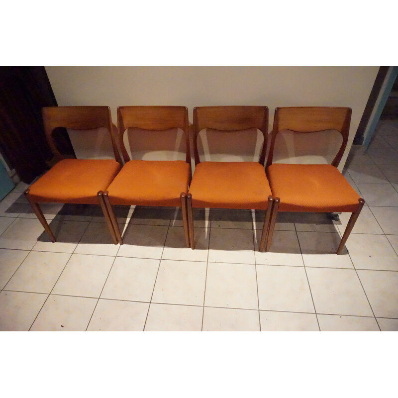 Set of 4 Scandinavian Rosewood Rio Chairs - 1960s