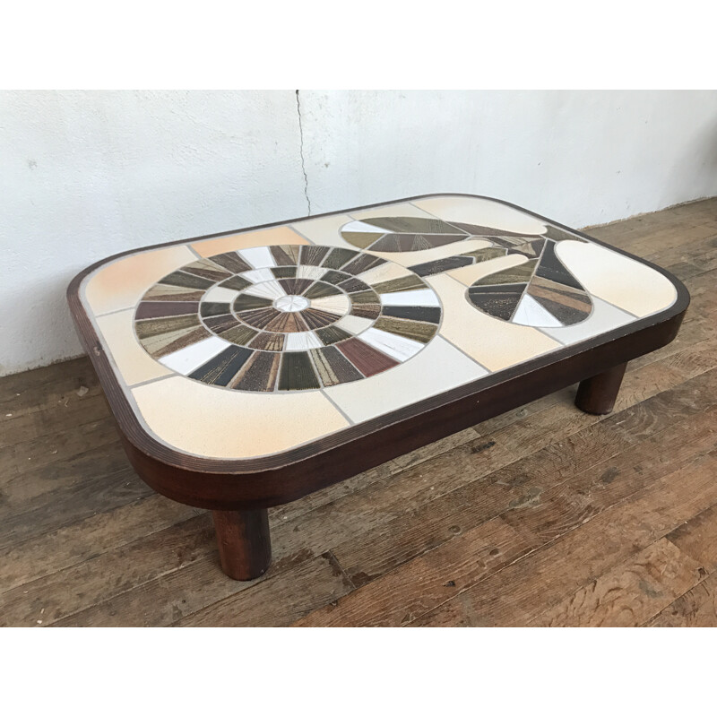 Vintage coffee table by Roger Capron - 1960s