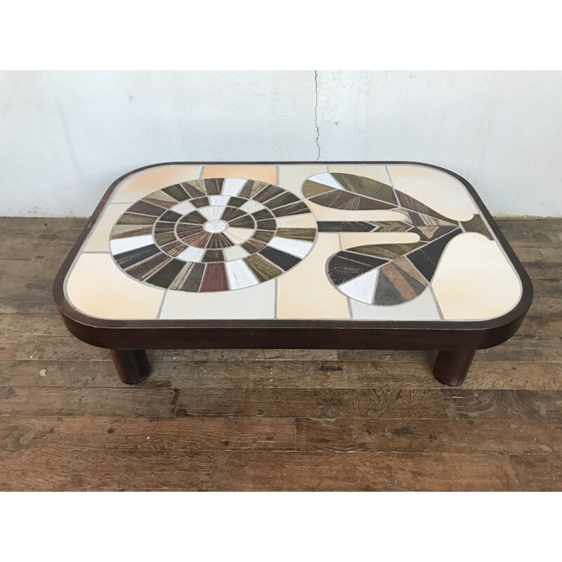 Vintage coffee table by Roger Capron - 1960s