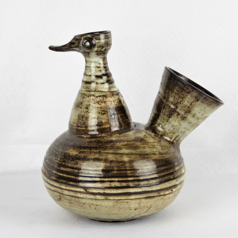 Vase zoomorphe "Oiseau" de Jacques Pouchain - 1950