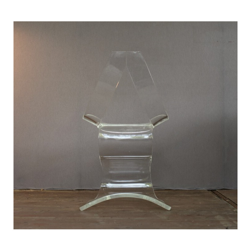 Transparent chair model "Lucite" by Michel DUMAS - 1970s