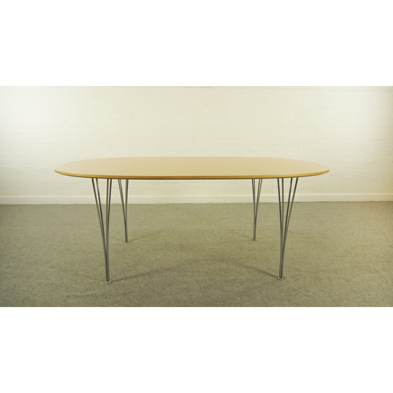 Vintage "Superellipse" dining Table by Piet Hein and Bruno Mathsson for Fritz Hansen - 1970s