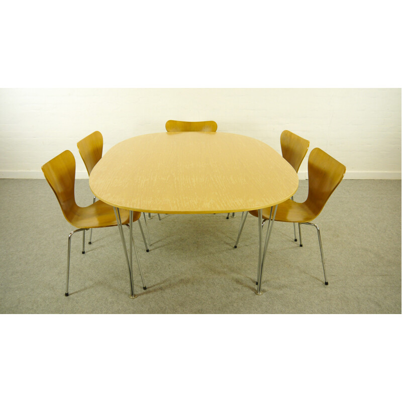 Vintage "Superellipse" dining Table by Piet Hein and Bruno Mathsson for Fritz Hansen - 1970s