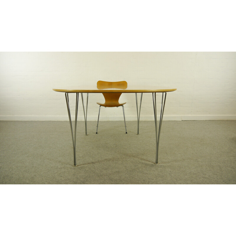 Vintage "Superellipse" dining Table by Piet Hein and Bruno Mathsson for Fritz Hansen - 1970s