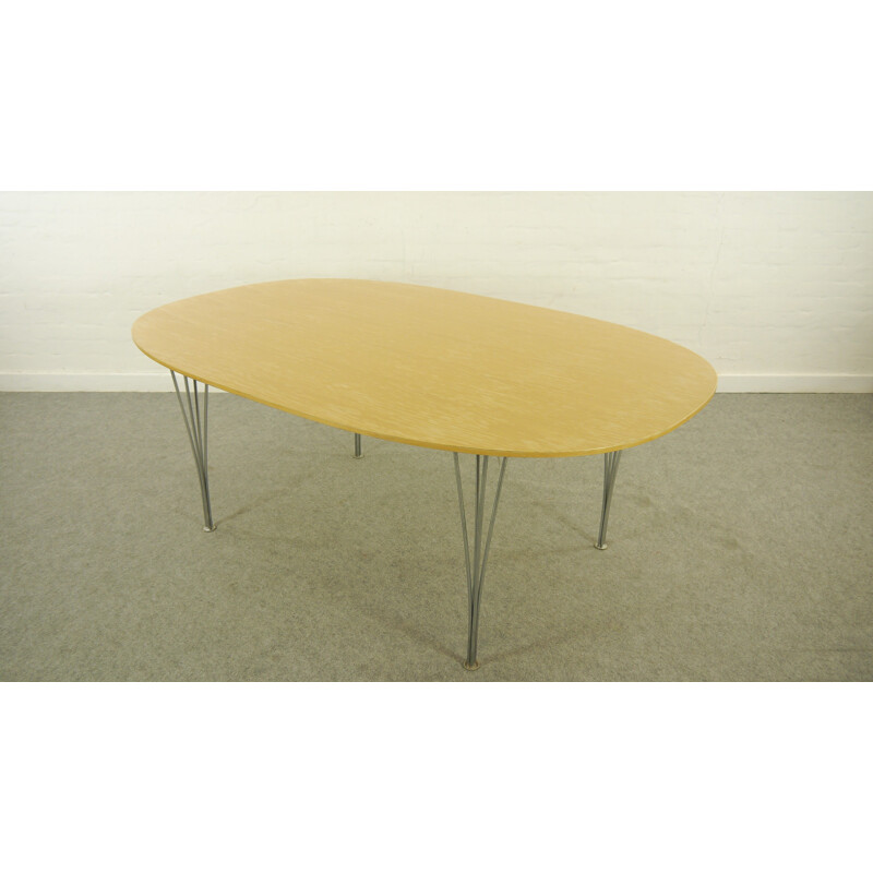 Vintage "Superellipse" dining Table by Piet Hein and Bruno Mathsson for Fritz Hansen - 1970s