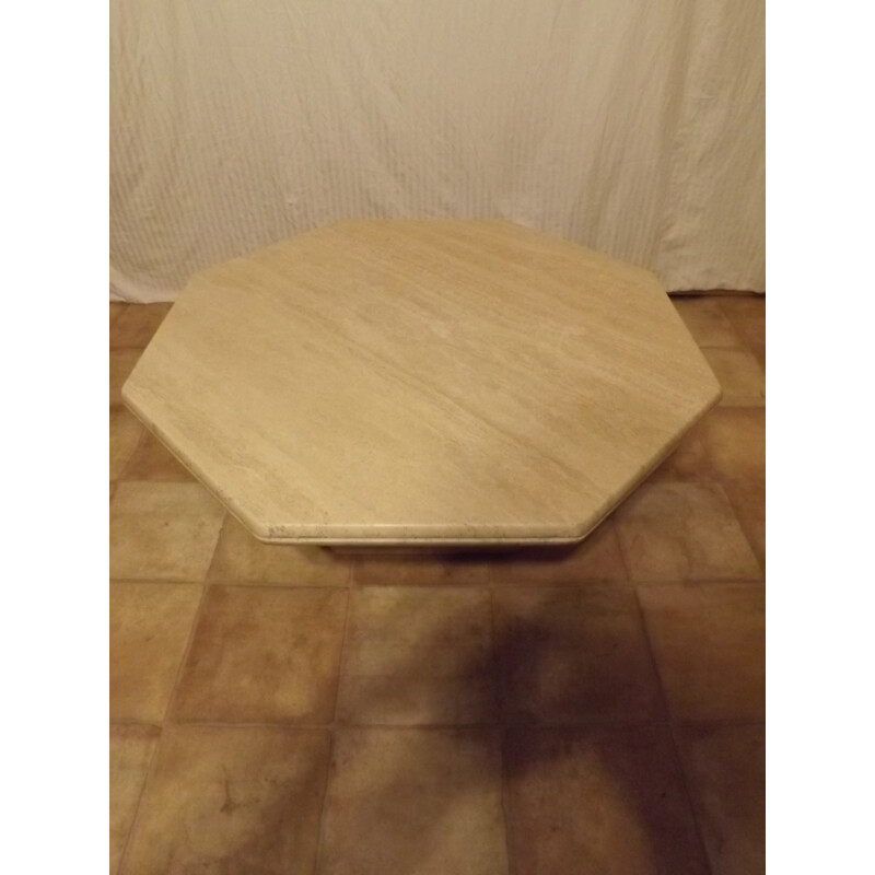 Vintage Coffee Table in Travertine - 1970s