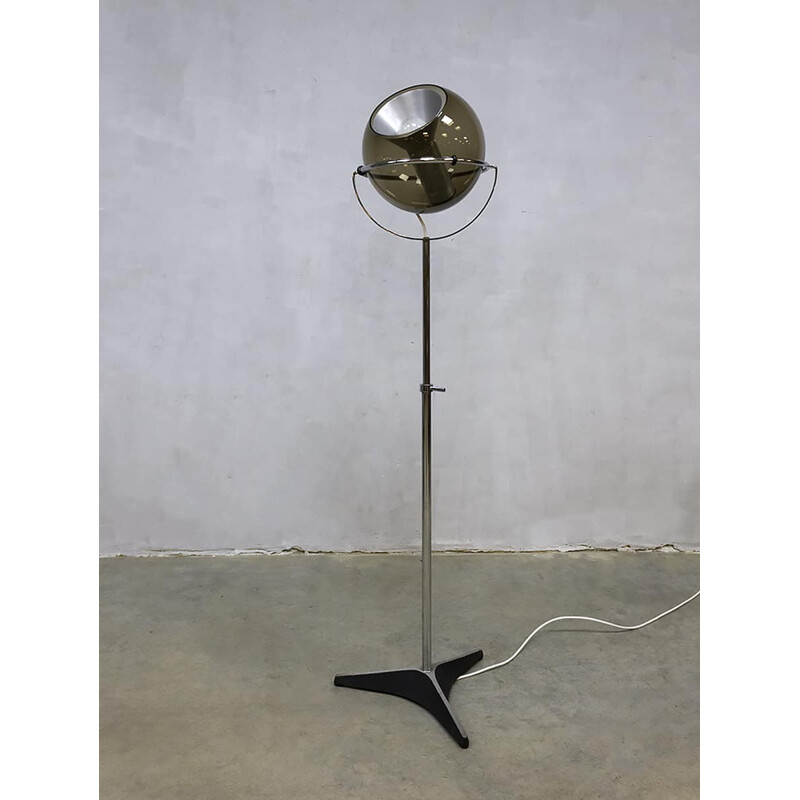 Vintage Dutch design globe floor lamp by Frank Ligtelijn Raak - 1960s