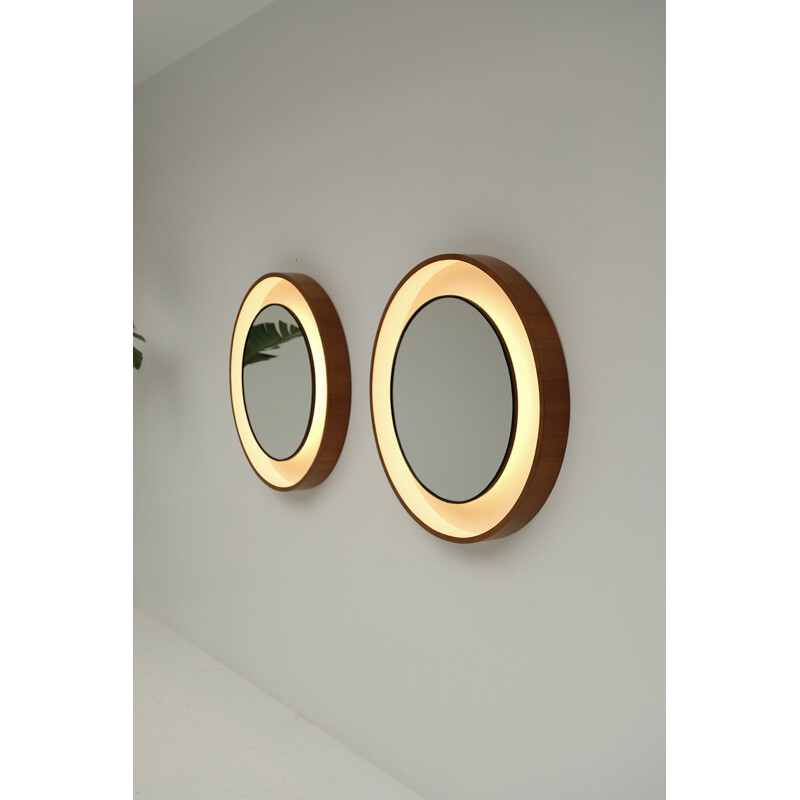 Back lit vintage belgian mirror - 1960s