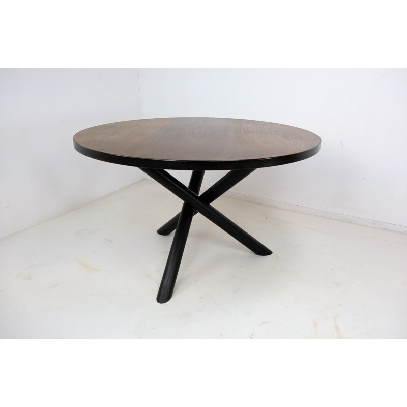 Vintage Round Tripod Dining Table by Martin Visser for 'T Spectrum - 1960s